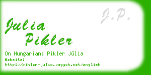 julia pikler business card